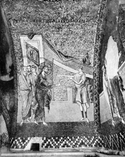 Istanbul, S. Salvatore in Chora, endonartece, arco trasversale meridionale, metà orientale, Cristo guarisce l'uomo con la mano inaridita