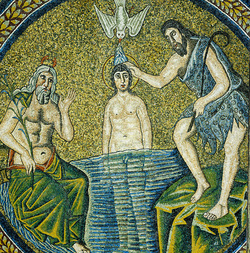 Ravenna, battistero degli Ariani, Battesimo di Cristo