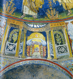 decorazione musiva parietale del battistero Neoniano, Etimasia con troni ed altari