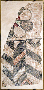 Pavimento musivo di S. Giovanni Evangelista, Fiore e decorazione geometrica a spina di pesce